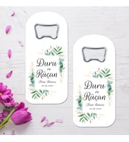 Çiçek Çerçeveli Nikah Hatırası Temalı Uzun (dik ) Açacak Magnet