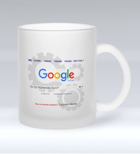BK Gift Kişiye Özel Google En İyi Mühendis Cam Kupa Bardak  1
