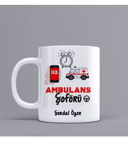Kişiye Özel Ambulans Şöförü Temalı Kupa Bardak SZ84