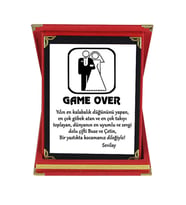 Game Over Hediye Plaket - Yeni Evliye İsimli Kişiye Özel Evlilik Hediyesi