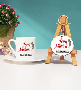 İcra Müdürü Türk Kahvesi Fincanı ve Anahtarlık Seti