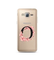 Pembe Çiçekli Harf Tasarım Süper Şeffaf Silikon Telefon Kılıfı Samsung J3 (2016)