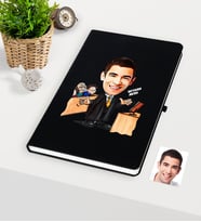 BK Gift Kişiye Özel Bay Avukat Karikatürlü Siyah Defter - 3