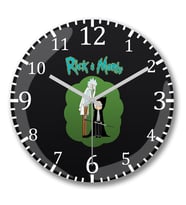 Rick & Morte 2 Duvar Saati Bombeli Gercek Cam