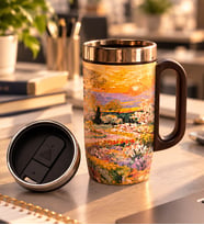 Çiçekli Düşler Çelik Termos Bardak Mug Öğretmenler Günü Hediyesi