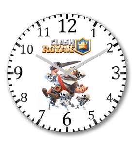 Clash Royale Duvar Saati Bombeli Gercek Cam