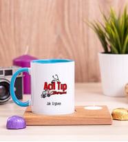 Acil Tıp Teknisyeni Ahşap Altlıklı Mumlu Mavi Kupa Bardak