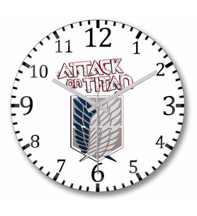 Attack  On   Titan Duvar Saati Bombeli Gercek Cam