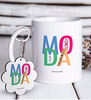 BK Gift Kişiye Özel Mesleki Moda Tasarımcısı Beyaz Kupa ve Anahtarlık Hediye Seti-1 (Model 1)
