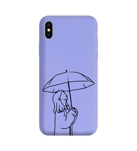 Iphone Xs Çizgi Tasarımlı Mor Lansman Telefon Kılıfı