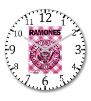 Ramones Pink by Neo Punk Duvar Saati Bombeli Gercek Cam