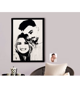 BK Gift Kişiye Özel Sevgililer Silüet Kanvas Tablo 70x100cm-1A