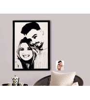 BK Gift Kişiye Özel Sevgililer Silüet Kanvas Tablo 70x100cm-1A