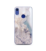 Lila Mermer Tasarımlı Süper Şeffaf Silikon Telefon Kılıfı Huawei Honor 8A