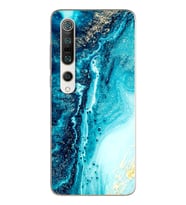 Mavi Kumsal Tasarımlı Süper Şeffaf Silikon Telefon Kılıfı Xiomai Mi10-pro