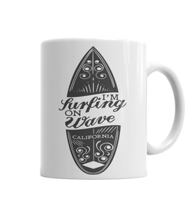 I'm Surfing on Wave California Kupa Bardak Porselen