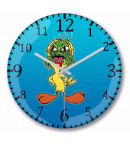 Creepy Reptilian  Tweety  Duvar Saati Bombeli Gercek Cam