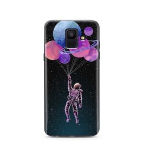 Uzay Balon Tasarım Süper Şeffaf Silikon Telefon Kılıfı Samsung A6 (2018)