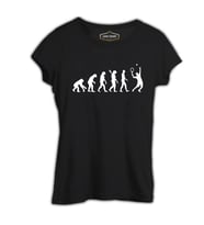 Tenis Player Evolution Siyah Kadın Tshirt