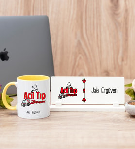 Acil Tıp Teknisyeni Sarı Kupa Bardak Ve Masa İsimliği Hediye Seti