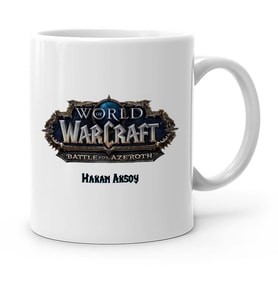 BK Gift Kişiye Özel World Of Warcraft Battle Of Azeroth Beyaz Kupa Bardak  1