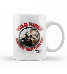 Wild Rider Pug Köpek Kupa Bardak Porselen