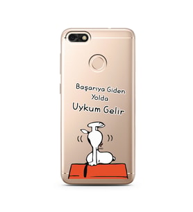 Snoopy Tasarımlı Süper Şeffaf Silikon Telefon Kılıfı Huawei P9 Lite 2017 Mini 