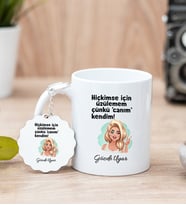 Canım Kendim İsme Özel Beyaz Kupa Bardak ve Anahtarlık Set