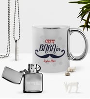 BK Gift Kişiye Özel Canım Babam Krom Kupa Benzinli Çakmak Kolye Seti-8 (Model 1)