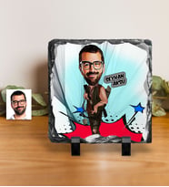 BK Gift Kişiye Özel Bay Okçu Karikatürlü Dekoratif Doğal Taş
