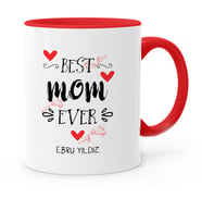 BK Gift Kişiye Özel En İyi Anne Kırmızı Kupa Bardak  5
