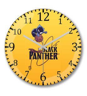 Black Pantera1 Duvar Saati Bombeli Gercek Cam