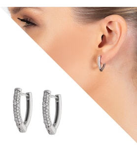 Starlight Diamond Zirkon Taşlı "V" Tasarım 925 Ayar Gümüş Küpe