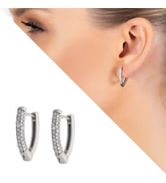 Starlight Diamond Zirkon Taşlı "V" Tasarım 925 Ayar Gümüş Küpe
