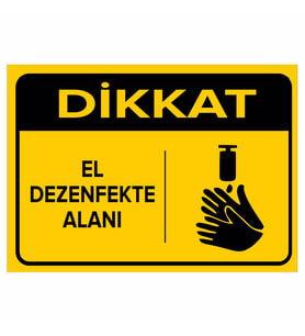 MIGNATIS - Dikkat El Dezenfekte Alanı Levhası - Sac Malzeme 50x70cm