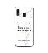 Samsung A30 Beyaz Mermer Söz Tasarımlı Telefon Kılıfı