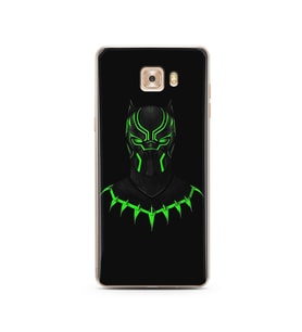Black Panter Tasarım Süper Şeffaf Silikon Telefon Kılıfı Samsung C9 Pro