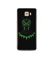 Black Panter Tasarım Süper Şeffaf Silikon Telefon Kılıfı Samsung C9 Pro