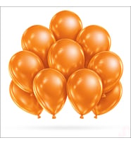 Metalik Parlak Balon, 30 cm x 10 Adet - Turuncu