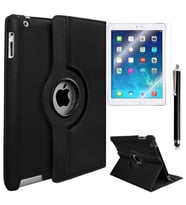 Apple iPad Mini 2 3 Zore Dönebilen Standlı Tablet Kılıfı (Siyah)
