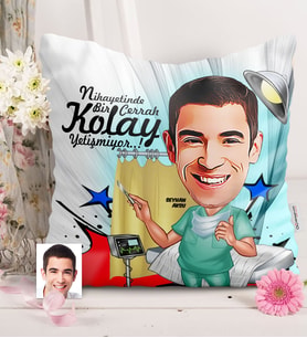 BK Gift Kişiye Özel Bay Cerrah Karikatürlü  Yastık  1
