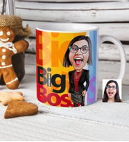 BK Gift Kişiye Özel Bayan Big Boss Karikatür Beyaz Kupa Bardak  2