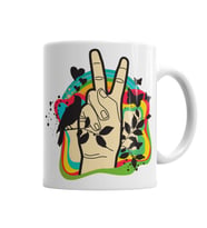 Peace Love Barış İşareti Kupa Bardak Porselen