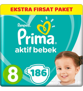 Prima Bebek Bezi Beden:8 (17+Kg) XXX Large 186 Adet Ekstra Fırsat Pk