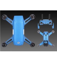 Dji Spark için Mavi Karbon Grafik Su Geçirmez PVC Cilt Çıkartma Seti