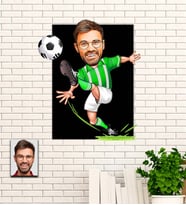 Kişiye Özel Yeşil Beyaz Sporcu Hediye Karikatürlü Uv Baskılı Ahşap Tablo