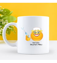 Kişiye ve İsime Özel Hemşire Emoji Beyaz Kupa Bardak