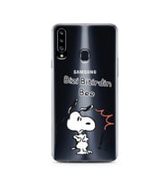 Snoopy Tasarımlı Süper Şeffaf Silikon Telefon Kılıfı Samsung A20s
