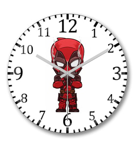 Deadpool Kid Duvar Saati Bombeli Gercek Cam