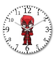 Deadpool Kid Duvar Saati Bombeli Gercek Cam